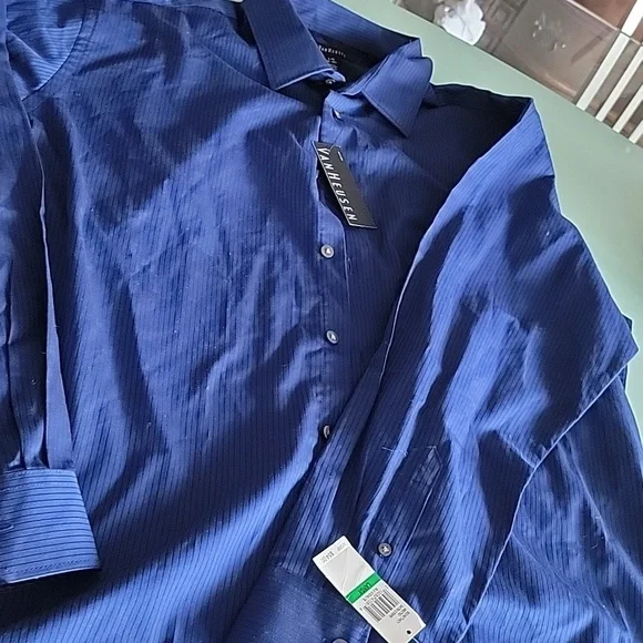 Van Heusen Shirts Van Heusenroyal Blue Satin Stripe Blue Soda